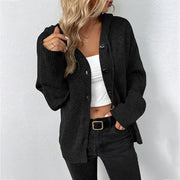 Hooded knit cardigan coat as an autumn and winter layer, product photo 7