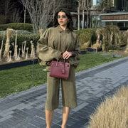 Turn-down collar jacket shown with the front zip open, product photo 4