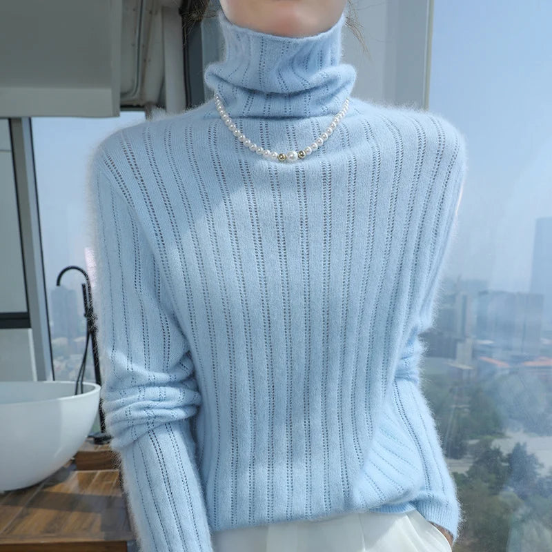 Turtleneck sweater in a heavyweight fine knit, cut loose through the body, product photo 3