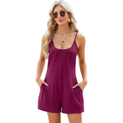 Loose fit printed wide leg romper with pockets, photo 11