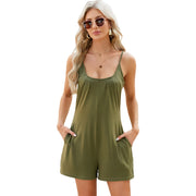 Loose fit printed wide leg romper with pockets, photo 3