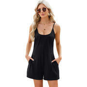 Loose fit printed wide leg romper with pockets, photo 6