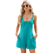 Loose fit printed wide leg romper with pockets, photo 9