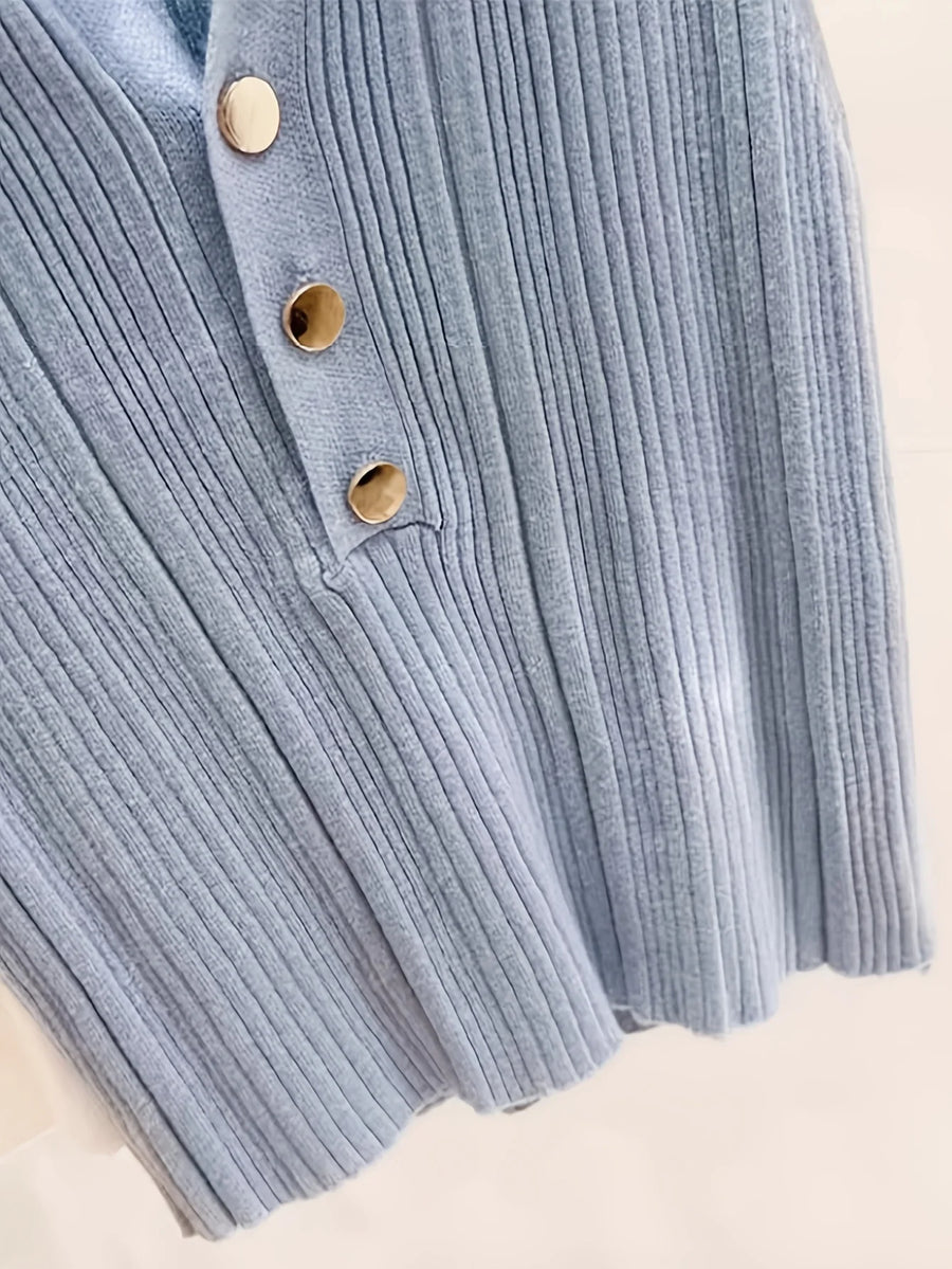Slim polo collar knit vest that pulls on over the head, product photo 2