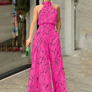 Printed halter neck wide leg jumpsuit, photo 10