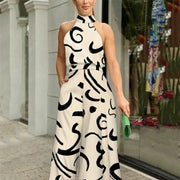 Printed halter neck wide leg jumpsuit, photo 11