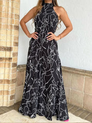 Printed halter neck wide leg jumpsuit, photo 4
