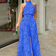 Printed halter neck wide leg jumpsuit, photo 7