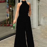 Printed halter neck wide leg jumpsuit, photo 8