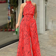 Printed halter neck wide leg jumpsuit, photo 9