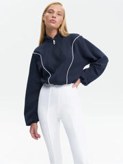 Slim fit stretch knit jumpsuit with long sleeves, photo 2