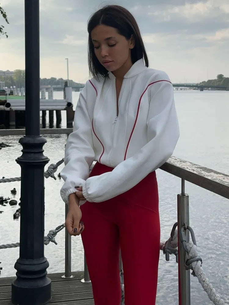 Slim fit stretch knit jumpsuit with long sleeves, photo 4