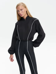Slim fit stretch knit jumpsuit with long sleeves, photo 9