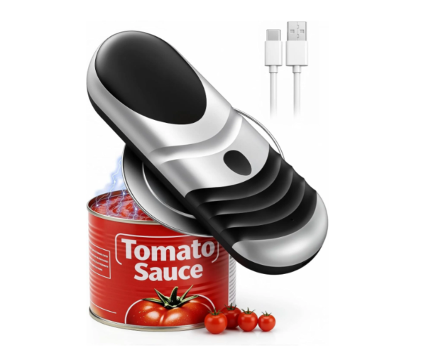 Electric Can Opener One Touch Automatic Can Opener for Seniors, Rechargeable Smooth Edge Can Opener with Magnetic Cover Catch, Food Safe Kitchen Gadget for Arthritis Hands